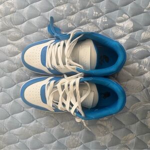 Office white out of office blue sneakers, men size 7 like new